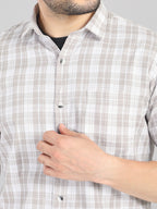 KOMPANION Men's Brown Checks Shirt