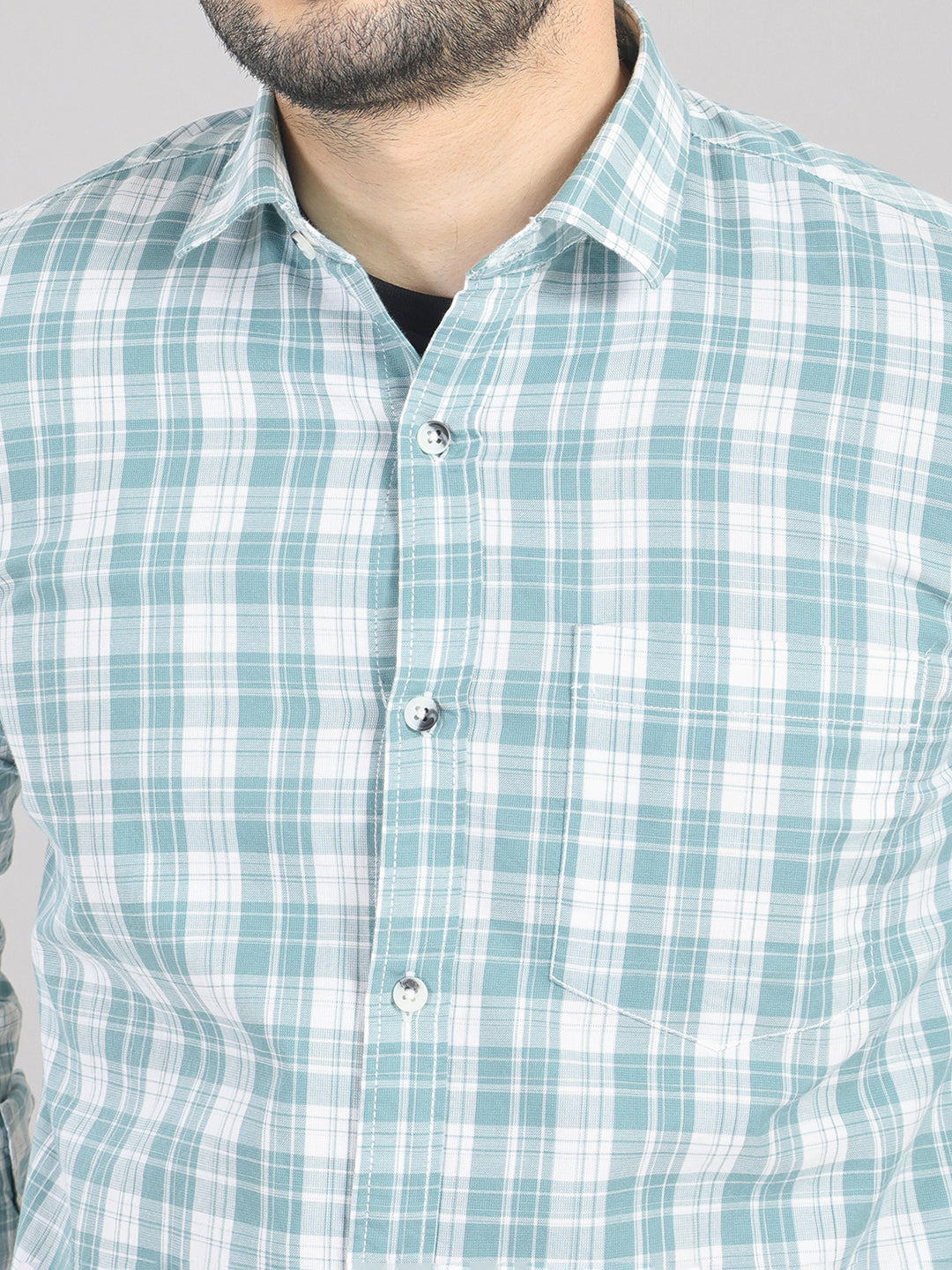 KOMPANION Men's Green Checks Shirt