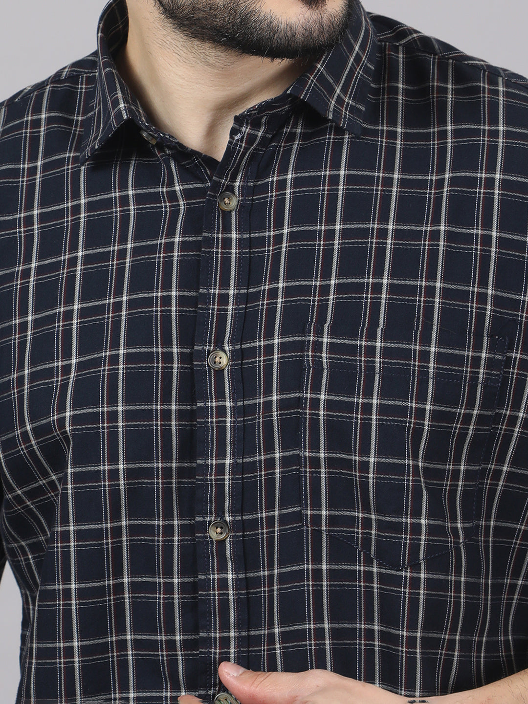 Kompanion Men's Black/Beige Checks Shirt