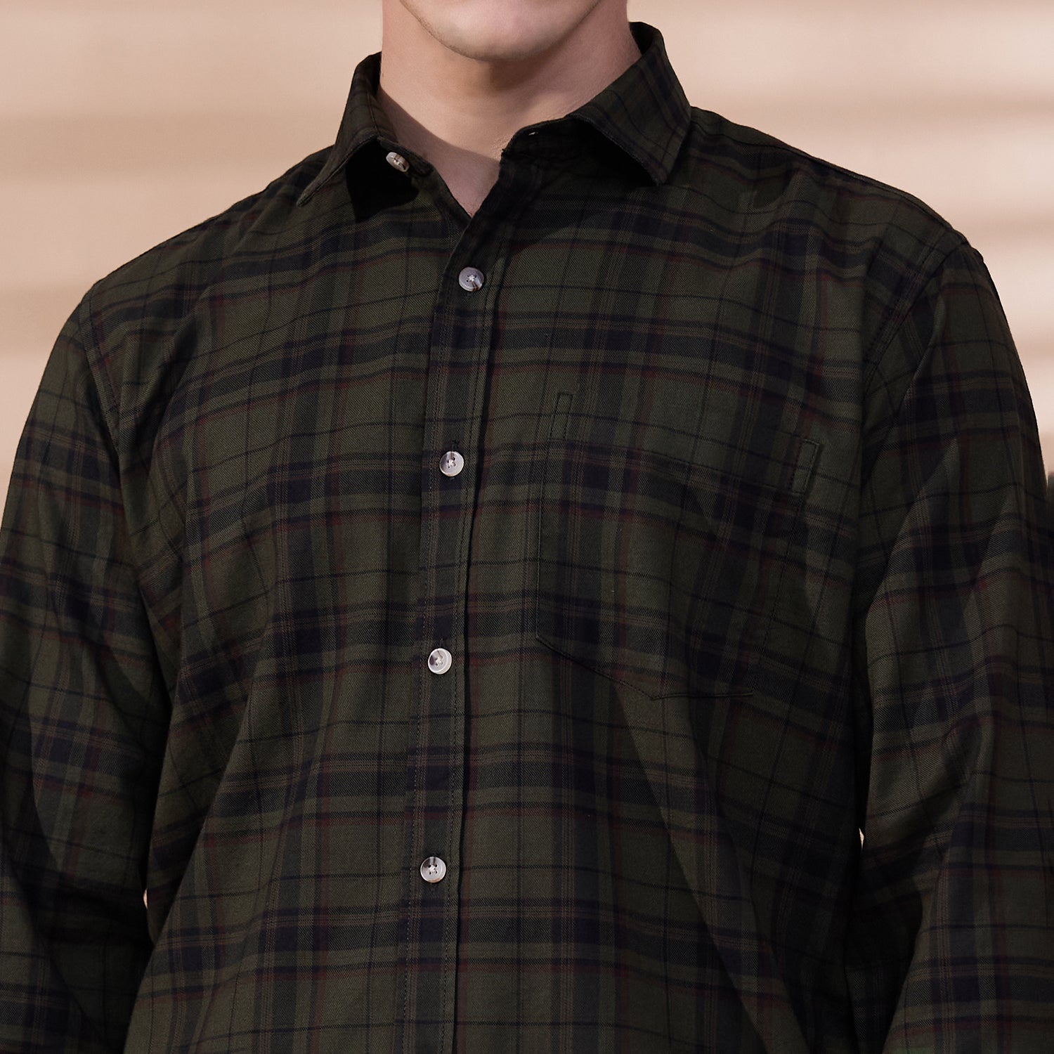 KOMPANION Men's Green Checks Shirt