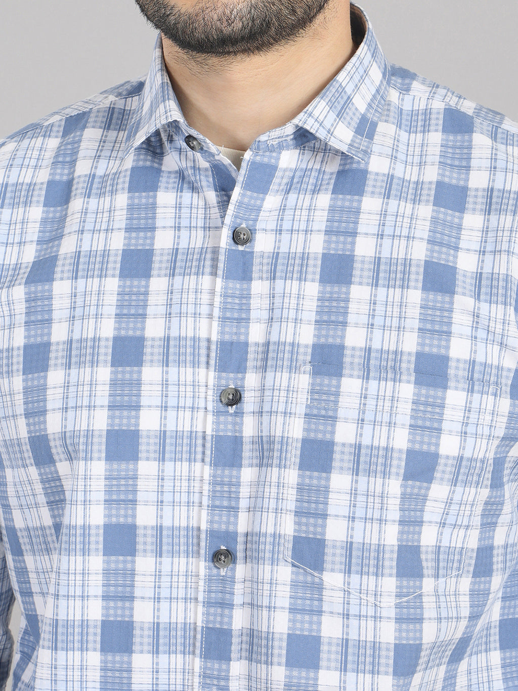KOMPANION Men's Blue Checks Shirt