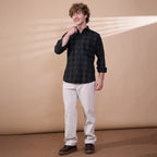 KOMPANION Men's Grey Checks Shirt