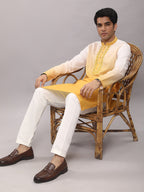 KOMPANION Men's Ombre Style Yellow Kurta