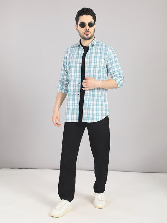 KOMPANION Men's Green Checks Shirt