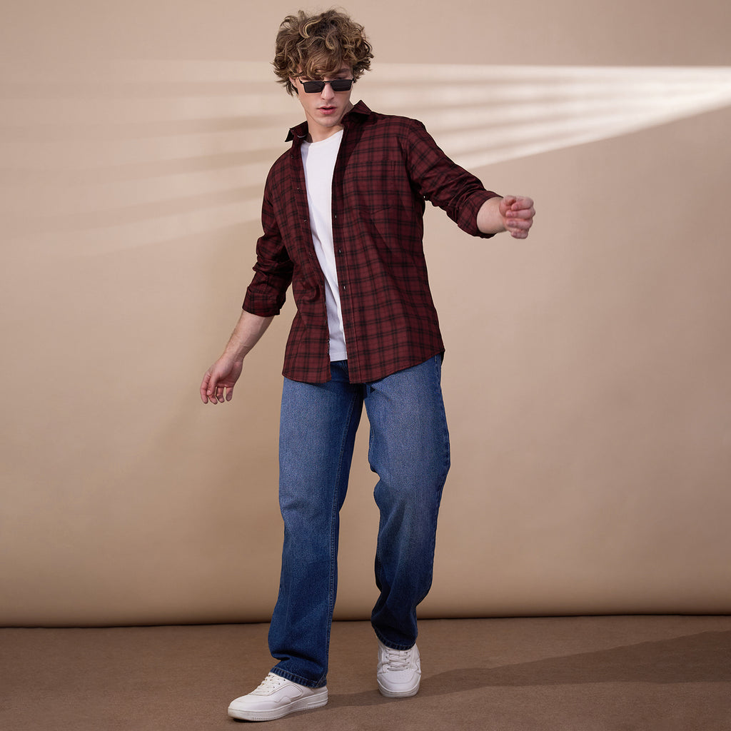 KOMPANION Men's Red Checks Shirt