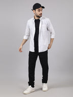Kompanion Men's White Checks Shirt