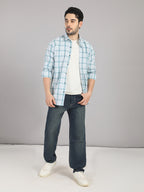 KOMPANION Men's Light Green Checks Shirt