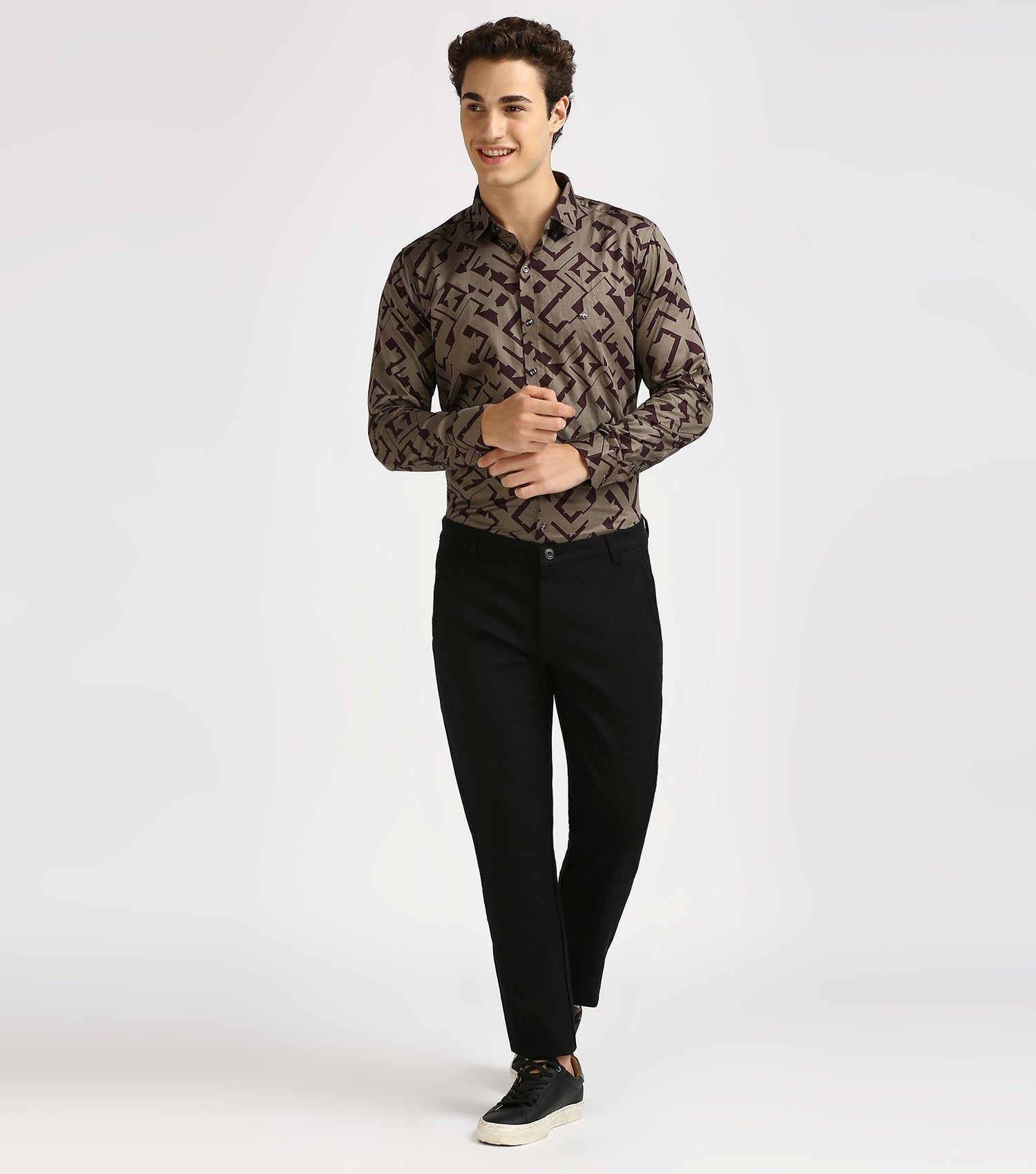 MAROON PRINT SHIRT | Satin