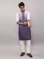 KOMPANION Men's Ombre Style Violet Kurta.