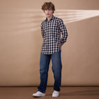 KOMPANION Men's Black/White Checks Shirt