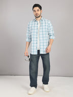 KOMPANION Men's Light Green Checks Shirt
