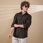 KOMPANION Men's Light Green Checks Shirt