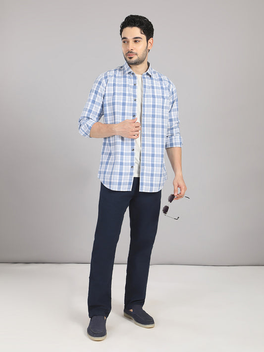 KOMPANION Men's Blue Checks Shirt