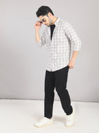 KOMPANION Men's Brown Checks Shirt