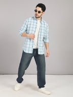 KOMPANION Men's Light Green Checks Shirt