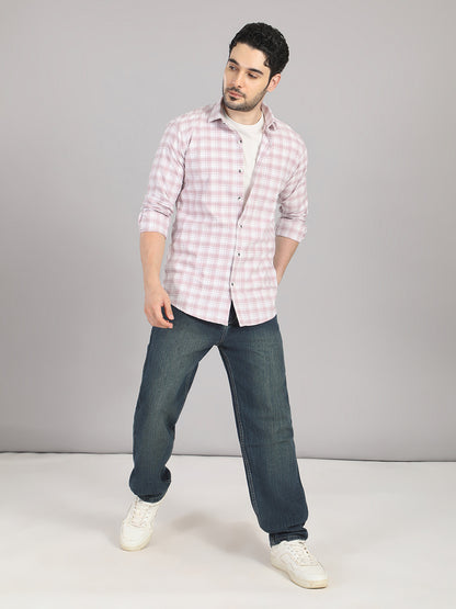 KOMPANION Men's Lilac Checks Shirt