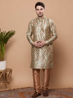 KOMPANION Men's Dark Green Digital print Kurta