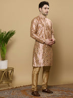 KOMPANION Men's Wine Digital print Kurta