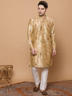 KOMPANION Men's Cream Digital print Kurta