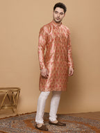 KOMPANION Men's Red Digital print Kurta