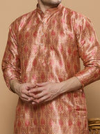 KOMPANION Men's Red Digital print Kurta