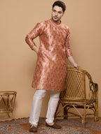 KOMPANION Men's Red Digital print Kurta