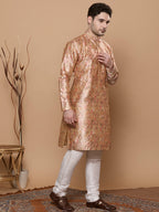KOMPANION Men's Brown Digital print Kurta