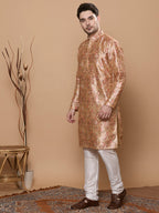 KOMPANION Men's Brown Digital print Kurta