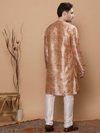 KOMPANION Men's Brown Digital print Kurta