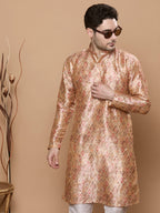 KOMPANION Men's Brown Digital print Kurta