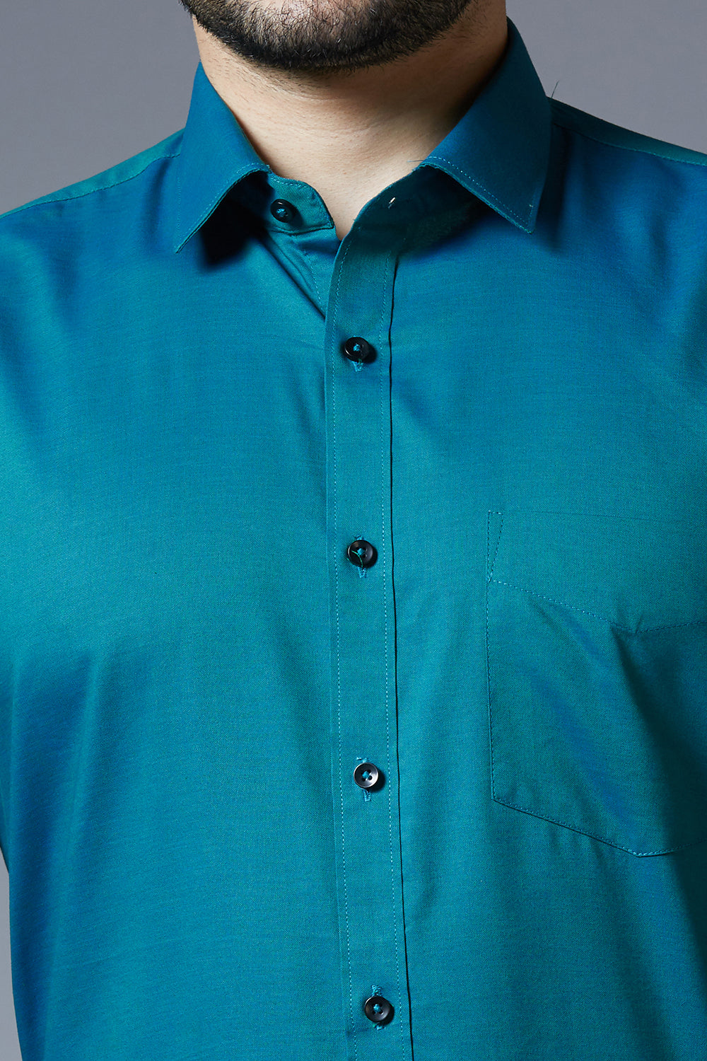 Men's Morpankhi Office Wear Long Sleeves Solid Shirt - Allen Brown