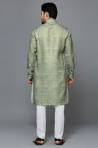 KOMPANION Men's Cotton Kurta Green