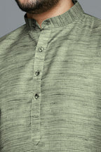 KOMPANION Men's Cotton Kurta Green