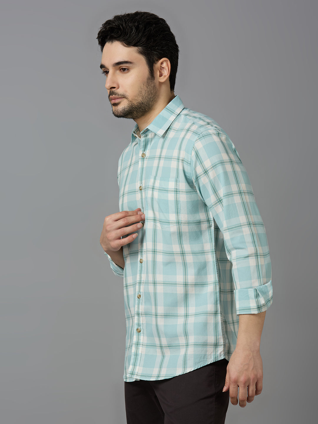 KOMPANION Smart Fit Casual Shirt for Men BLUE