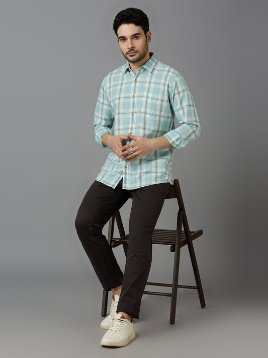 KOMPANION Smart Fit Casual Shirt for Men BLUE