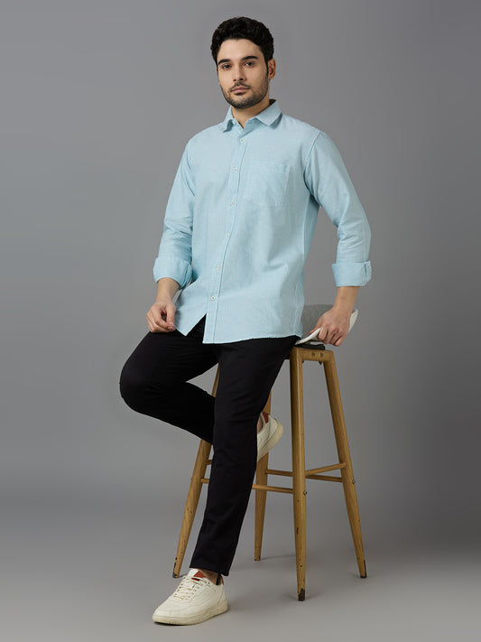 KOMPANION Smart Fit Stripe Shirt For Men Green