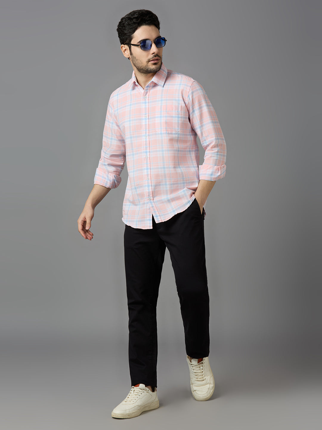 KOMPANION Smart Fit Casual Shirt for Men Pink