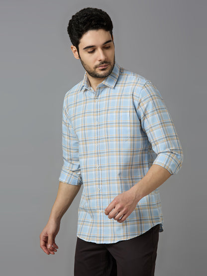 KOMPANION Smart Fit Casual Shirt For Men LIGHT BLUE