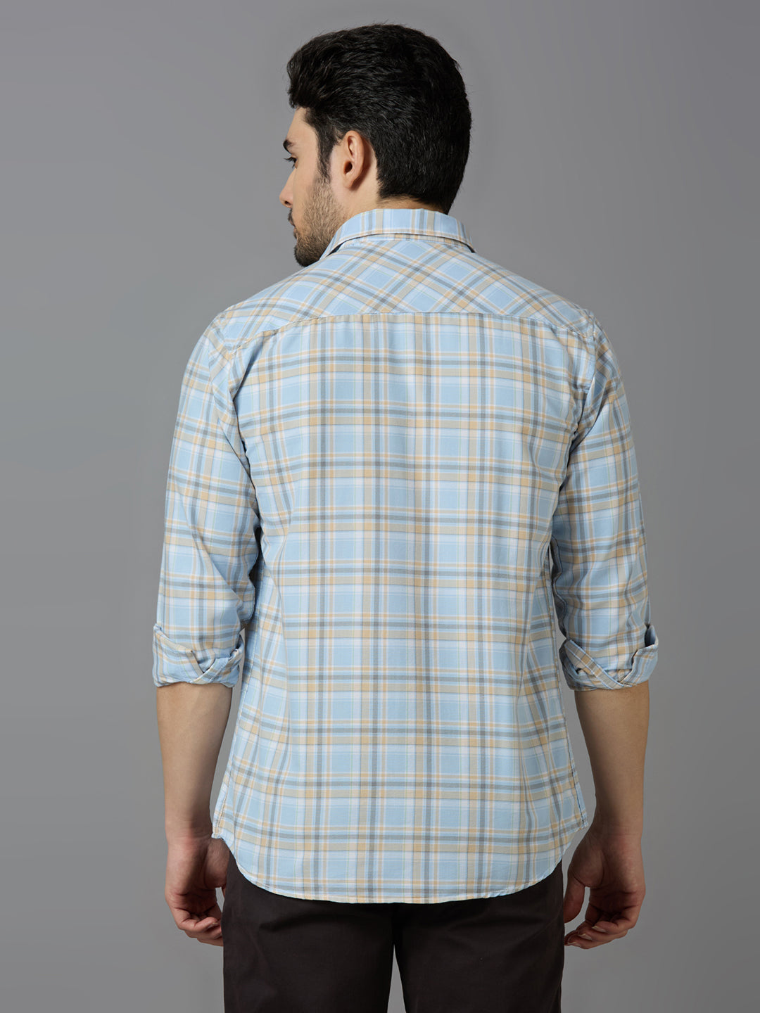 KOMPANION Smart Fit Casual Shirt For Men LIGHT BLUE