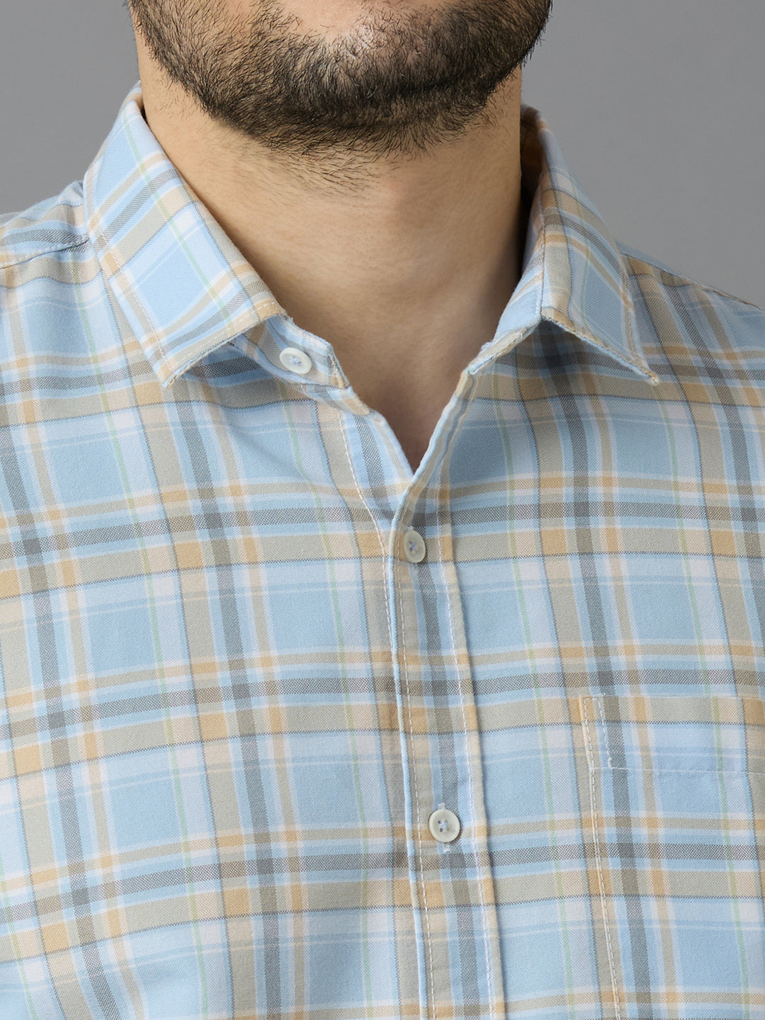 KOMPANION Smart Fit Casual Shirt For Men LIGHT BLUE