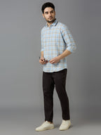 KOMPANION Smart Fit Casual Shirt For Men LIGHT BLUE