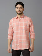 KOMPANION Smart Fit Casual Shirt for Men Peach
