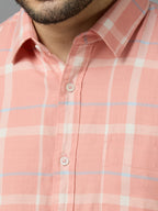 KOMPANION Smart Fit Casual Shirt for Men Peach