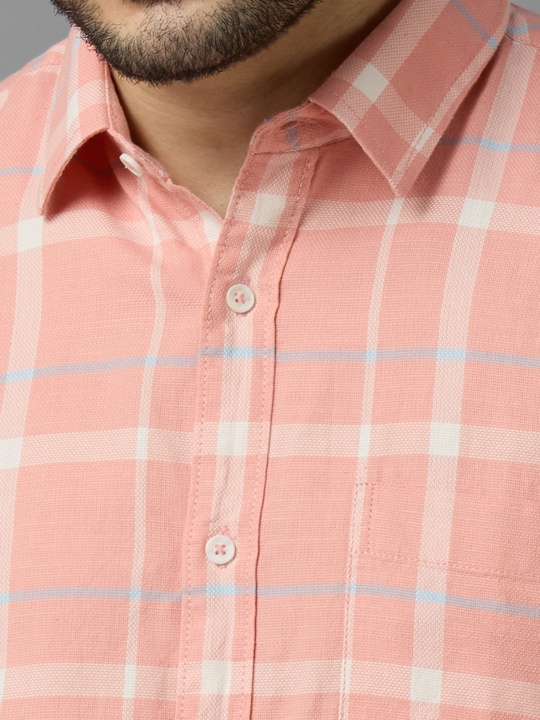 KOMPANION Smart Fit Casual Shirt for Men Peach