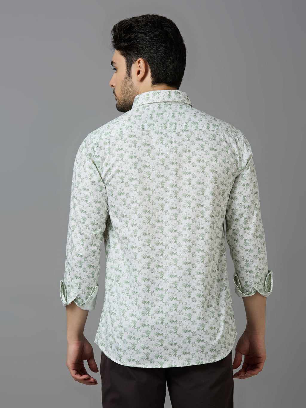 KOMPANION Smart Fit Formal Cotton Shirt for Men Green | Satin