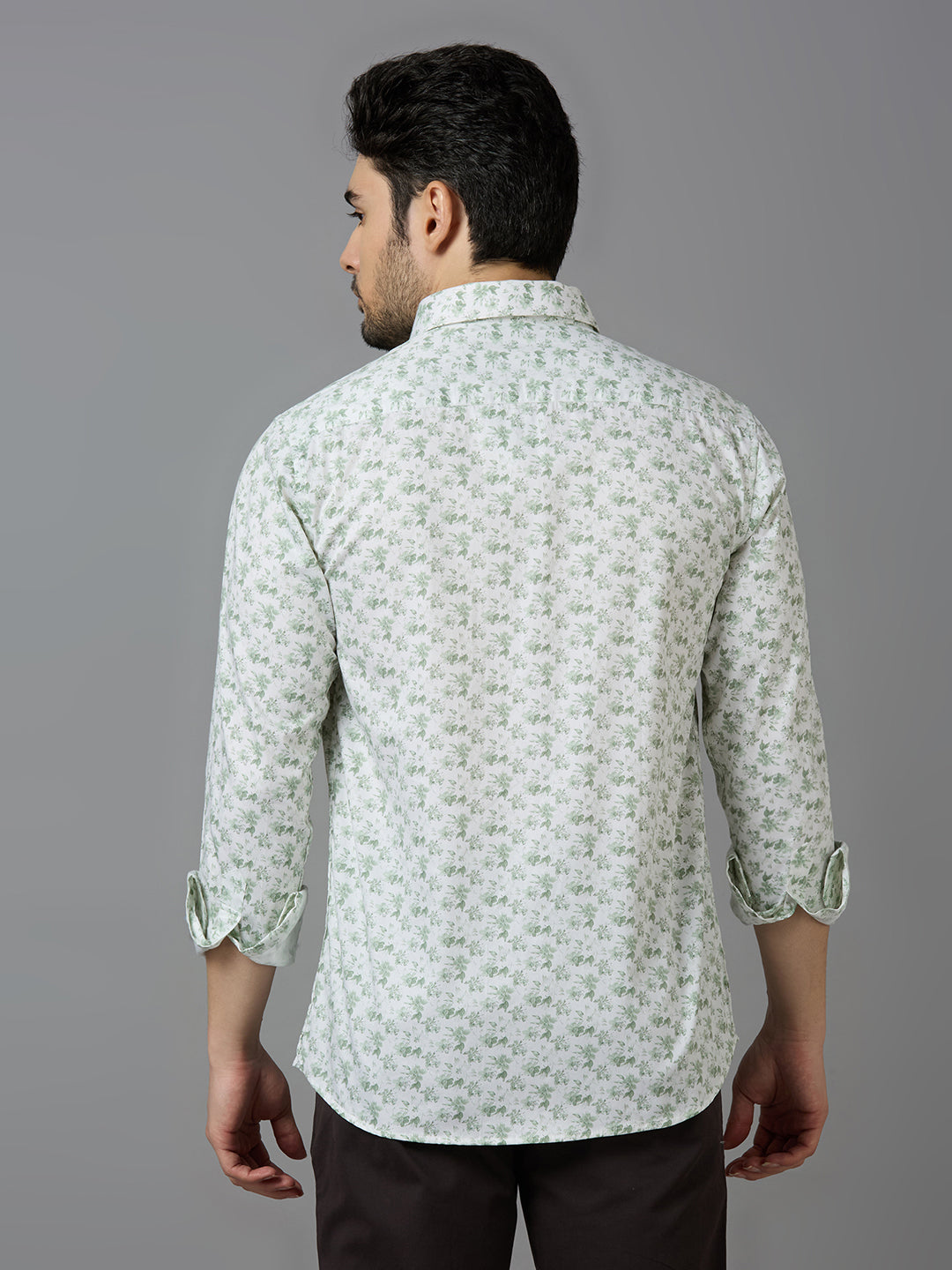 KOMPANION Smart Fit Formal Cotton Shirt for Men Green | Satin