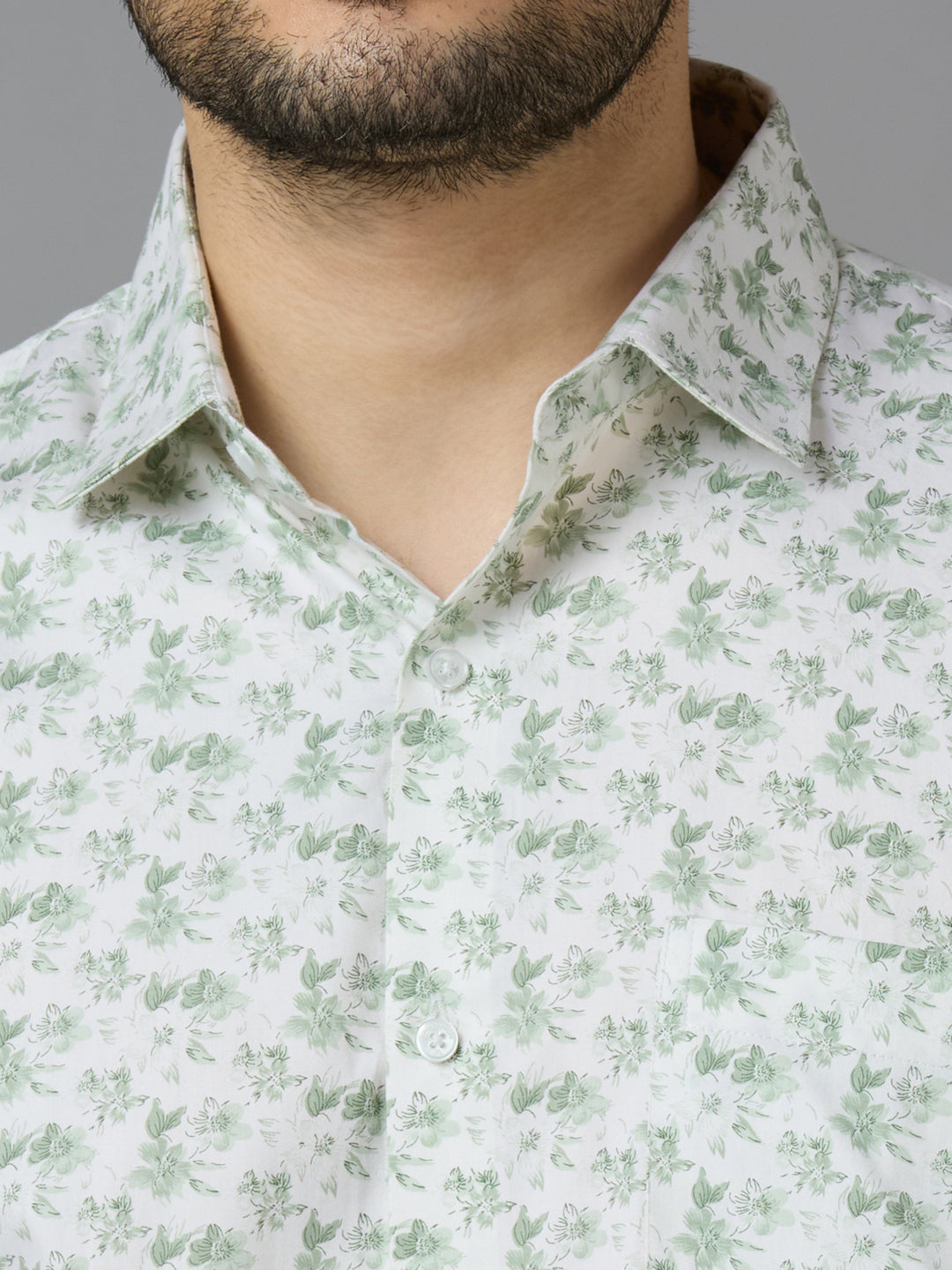 KOMPANION Smart Fit Formal Cotton Shirt for Men Green