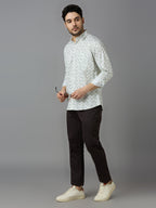 KOMPANION Smart Fit Formal Cotton Shirt for Men Green | Satin