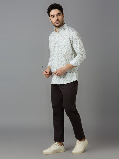 KOMPANION Smart Fit Formal Cotton Shirt for Men Green