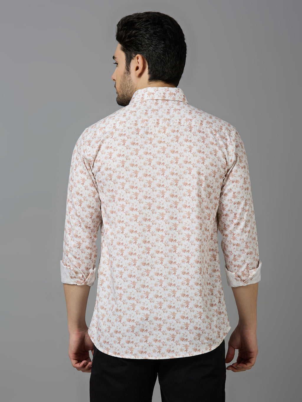 KOMPANION Smart Fit Formal Cotton Shirt for Men Brown | Satin